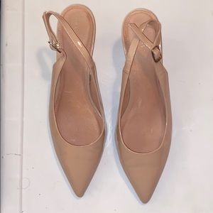 HALOGEN NUDE POINTED TOE SLING BACK KITTEN HEEL